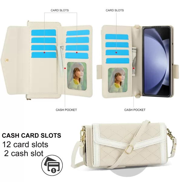 For Samsung Galaxy Z Fold 6 5 4 3 Case Luxury Soft Card Slot Phone Holder Leather Wallet Strap Cover Crossbody Cases Accessories - Image 4