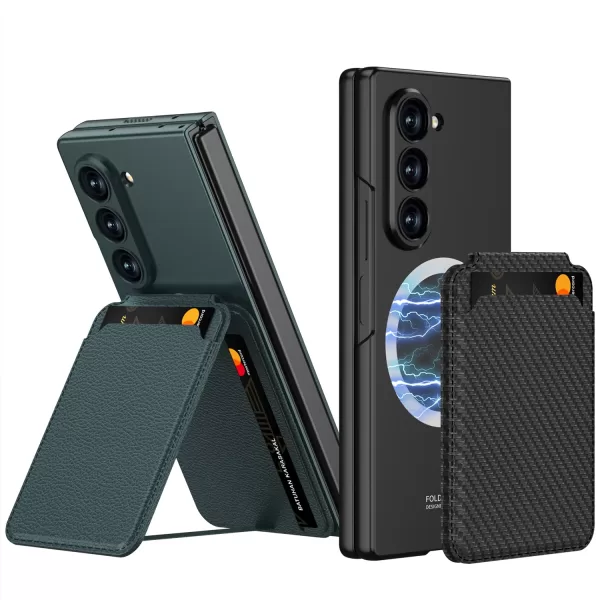 Ultra Thine Hard PC Phone Cover For Samsung Galaxy Z Fold 6 Case with Screen Protector Magnetic Card Slot Bracket