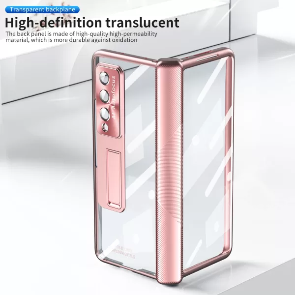 With S Pen Plating Clear Magnetic Case For Samsung Galaxy Z Fold 4 5 G Kickstand 360 Full Screen Protector Phone Cover Z Fold 3 - Image 5