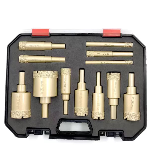 Diamond Coated Drill Bits Set 10-12Pcs 6-35mm Hole Saw Drill Kit tools Hand Tools for Glass Marble Granite Stone Tile Ceramic