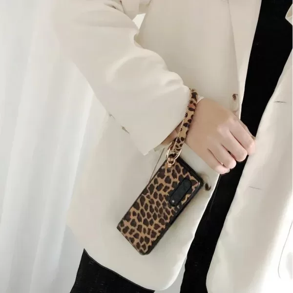 For Samsung Galaxy Z Fold 6 5 4 3 2 5G Fold5 Portable Bangle Big Hand Ring Cover Leopard PU Leather Hard Case Cover - Image 4