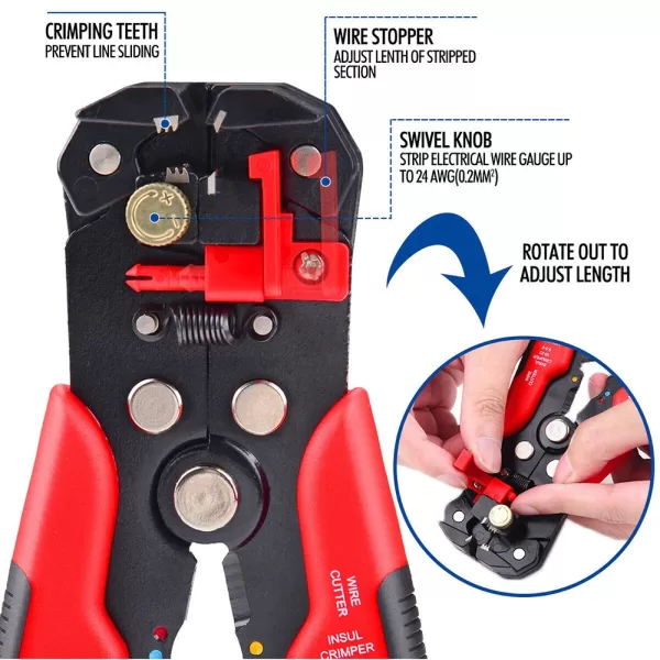 260 pieces of 3-in-1 wire stripper self-adjusting crimping pliers set terminal tools - Image 5