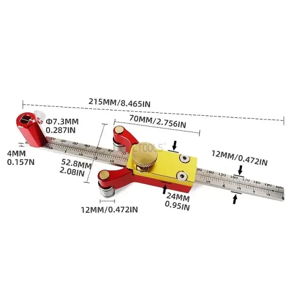 3 in 1 Woodworking Straight-line Arc Altimetry Scriber Ruler Parallel Marking Tools Adjustable Wheel Marking Gauge DIY Wood Work - Image 6