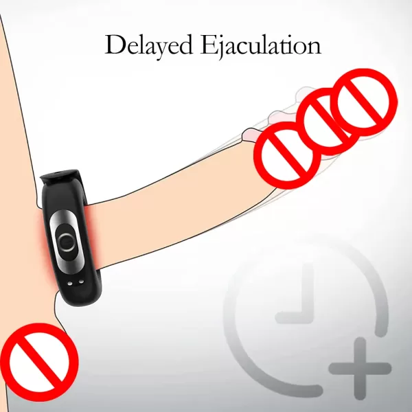 Penis Ring Vibrator Adjustable Vibrating Ring Delay Ejaculation Enlargement Erection Masturbator Adult Sex Toy For Men - Image 5