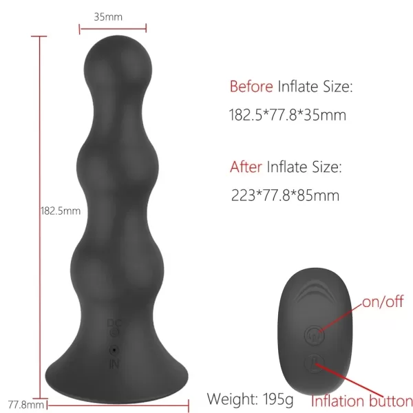 Anal Vibrator Inflatable Butt Plug Remote Control Prostate Massager With Automatic Inflation And 10 Vibrating Mode Anal Sex Toys - Image 3