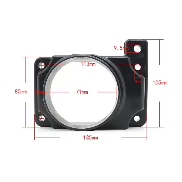 76MM Air Flow Sensor Intake Filter Adapter Plate Black For Mitsubishi Lancer Montero Galant Dodge Chrysler 2.0 2.4L 2002-2006 - Image 2