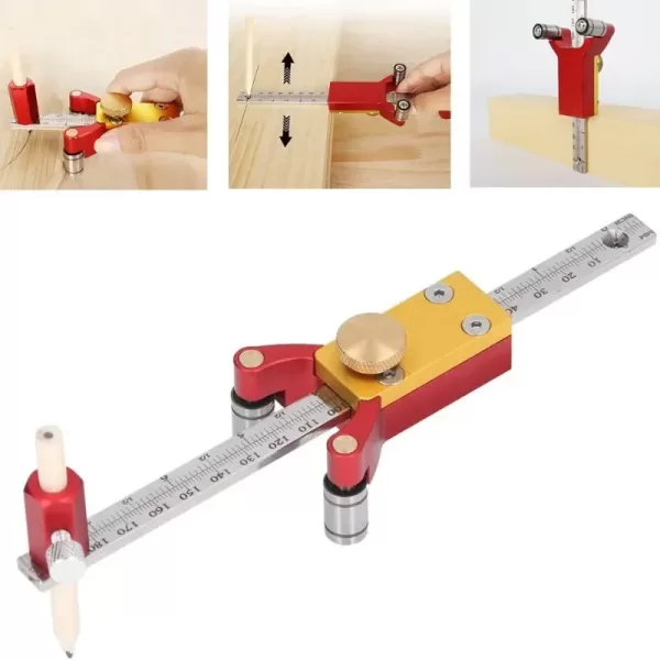 3 in 1 Woodworking Straight-line Arc Altimetry Scriber Ruler Parallel Marking Tools Adjustable Wheel Marking Gauge DIY Wood Work - Image 2