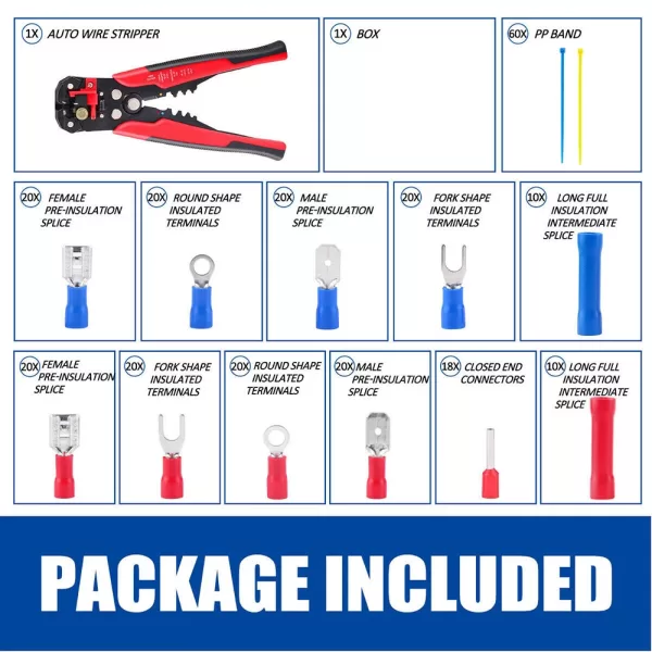 260 pieces of 3-in-1 wire stripper self-adjusting crimping pliers set terminal tools - Image 2