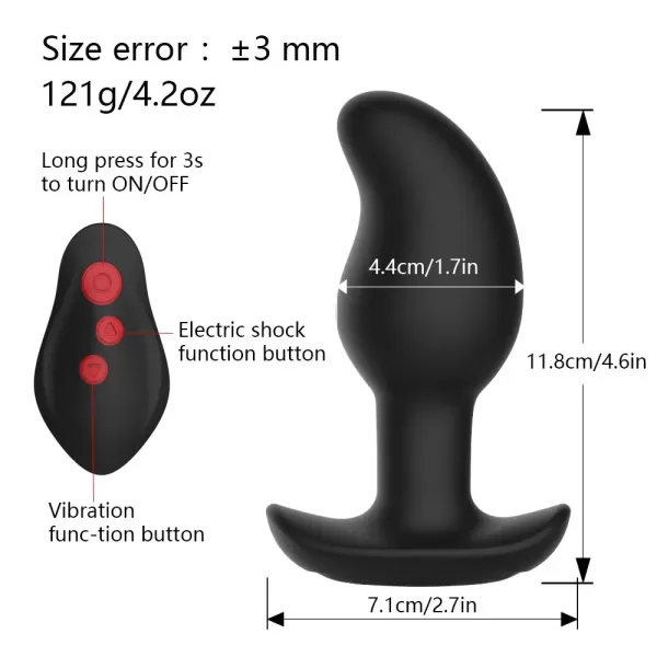 Male Electric Shock Pulse Prostate Massager Anal Vibrator Female Dildo Anal Big Silicone Butt Plug Adult Sex Toys For Men Women - Image 3