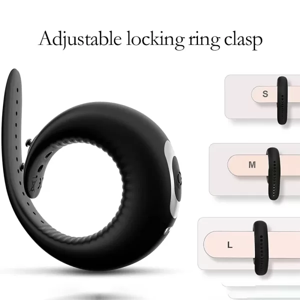 Penis Ring Vibrator Adjustable Vibrating Ring Delay Ejaculation Enlargement Erection Masturbator Adult Sex Toy For Men - Image 4