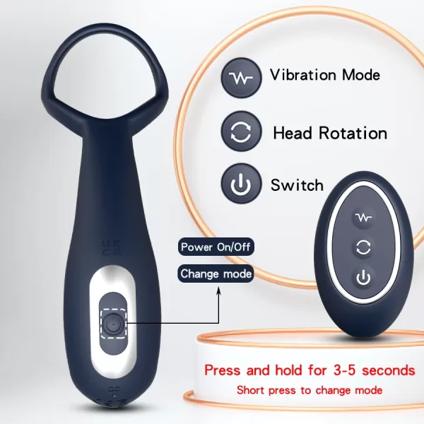 Remote Control Male Prostate Massager Vibrator 360°Rotate Toy Vibrator Ring Plugs Masturbator dildo Anal Butt Sex Plug Wearable - Image 4