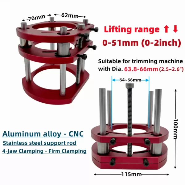 Router Lift Kit W/ Aluminum Router Plate for 65mm Diameter Motors Woodworking Router Table Workbench Trimmer Engraving Machine - Image 6