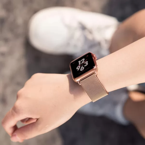 Magnetic Stainless Steel Mesh Band for Apple Watch 42/44mm - Secure Locking Clasp, Durable & Stylish Replacement Strap - Image 5