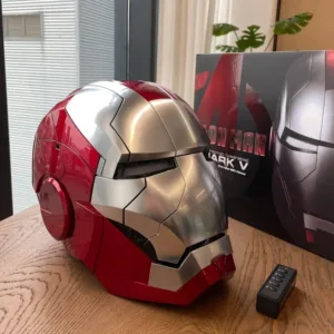 Iron Man 1/1 Cosplay Helmet Mk5 Electric Voice Control Helmet Led Eyes Metal Mask Model Toys Children Adults Christmas Gift