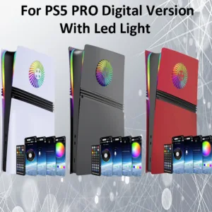 Faceplate with RGB Light Strip and Cooling Vents for PS5 Pro Digital 400+ Effects LED Light Ring Console Decoration Plate Cover