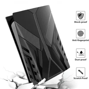 For PS5 Console Hard Plastic Replacement Anti-Scratch Faceplate Shell Cover Plate For PS5 Fat Disc Version Black Color