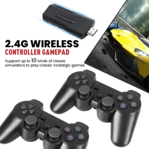 New X2 Plus Game Stick 4K HD Video Game Console 2.4G Double Wireless Controller Game Stick For N64/PSP/PS1/GBA