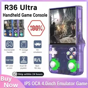 2025 New R36 ULTRA 4.0inch IPS Screen Handheld Game Players Open Source Console Retro Pocket Video Player 64G Up to 20000+ Games