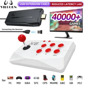 VILCORN M8 Game Stick 4K Arcade Video Game Console for MAME PS1 9 Emulator with Double Arcade Joysitck 41000 Games Retro Machine